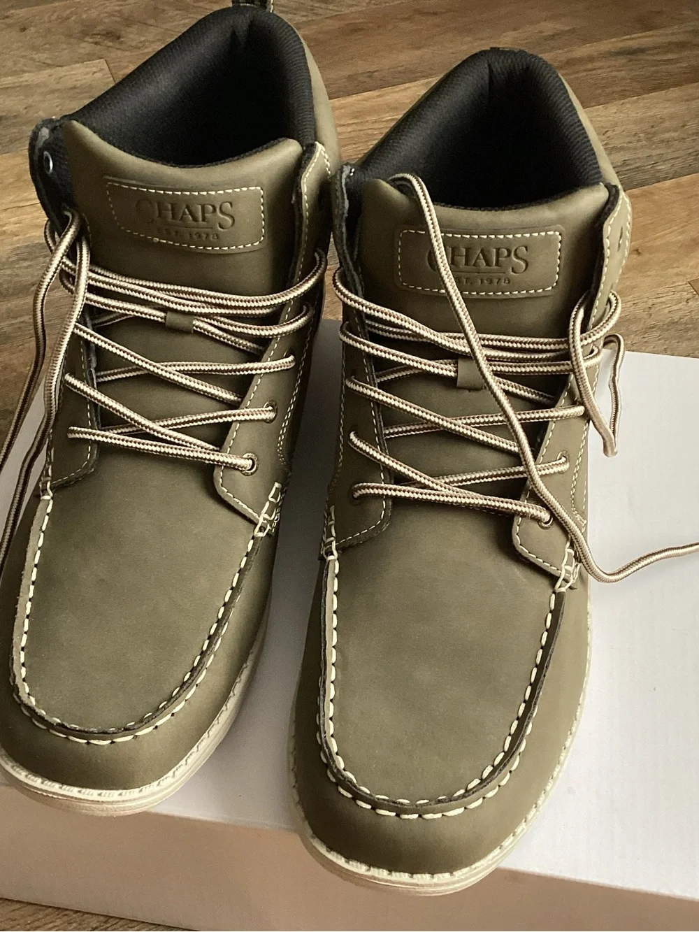 Chaps Men's Olive Green Casual Chukka Boots